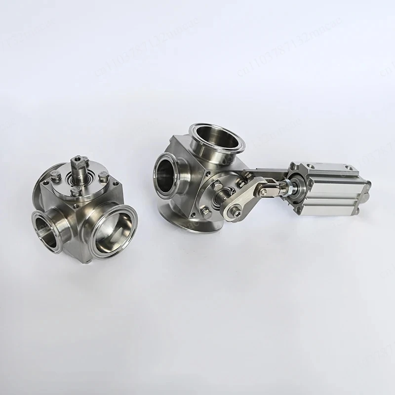 

Pneumatic Fluid Food Hygiene Pipe Accessories Pneumatic Three-way Rotary Valve, Filling Machine Rotary