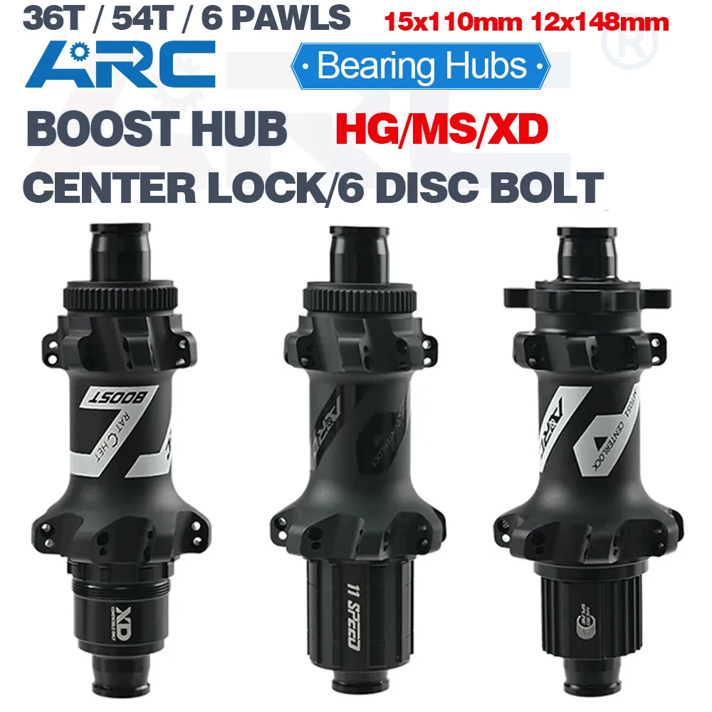 ARC 28 Holes BOOST Hub Center Lock/6 Disc Bolt Mountain Bike Hub HG/MS/Sram XD 8 9 10 11 12 Speed 36T/54T/6 Pawls Bicycle Hub