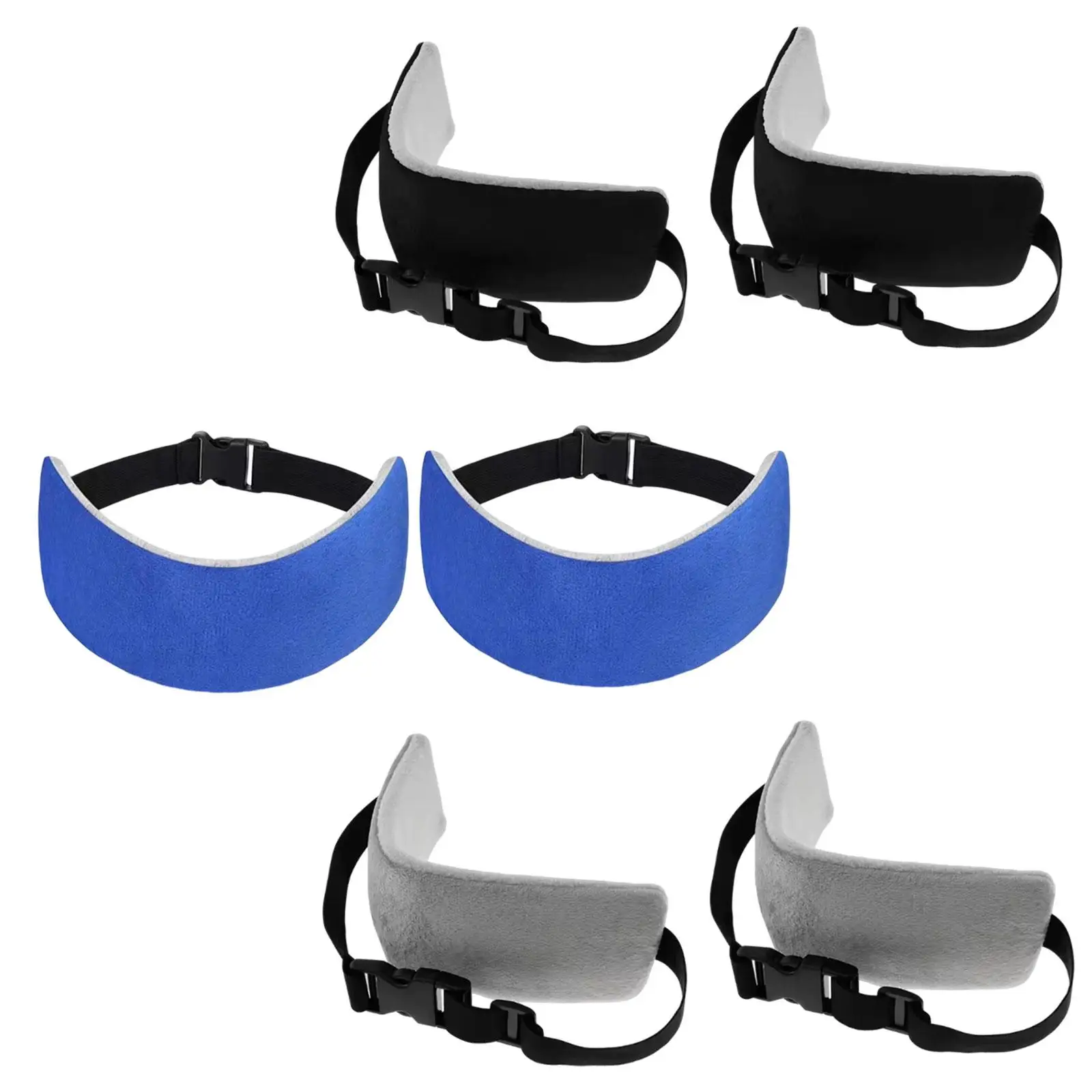 Compact Head Support Band Flannel Neck Pillow Strap Travel Headrest Cushion for Comfortable Sleep on Airplane or Car