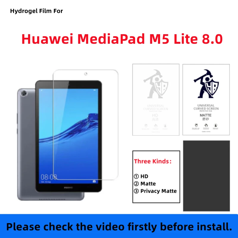 

2pcs Matte Tablets Hydrogel Film For Huawei MediaPad M5 Lite 8.0 HD Screen Protector For Huawei MediaPad M5Lite Anti Spy Film