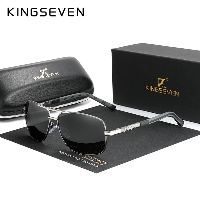 KINGSEVEN Aluminium Marke Polarisierte Sonnenbrille Männer Frauen Mode Rahmen Männlichen Spiegel Sonnenbrille Für Fahren Rot Design Tempel 5