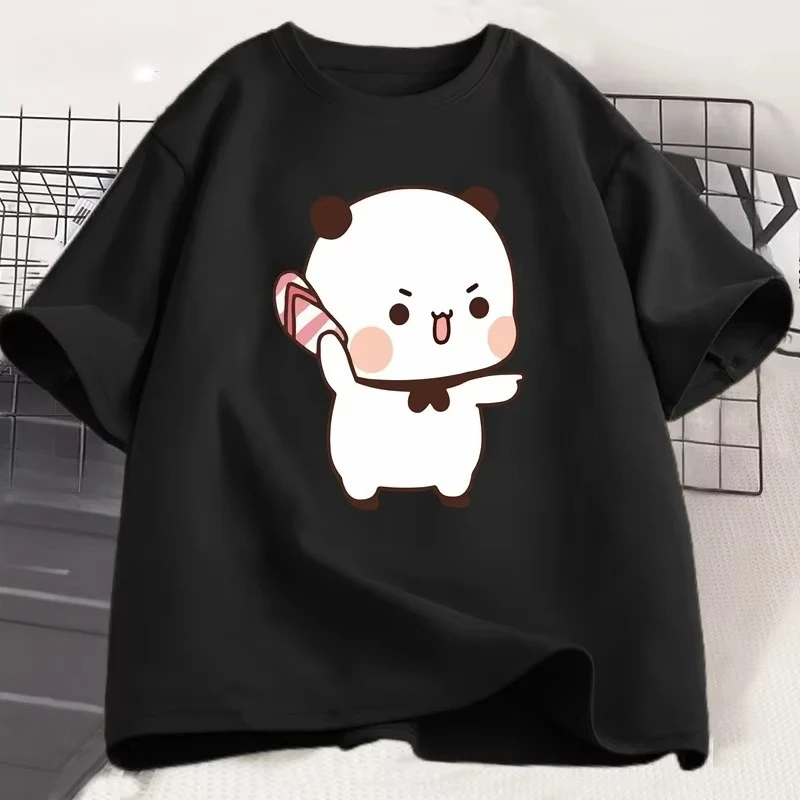 Panda Bear Bubu Throwing Flip Flop To Dudu T-shirt Men Women Funny Couple T Shirt Casual Cotton Fashion Cute Tshirt Valentines