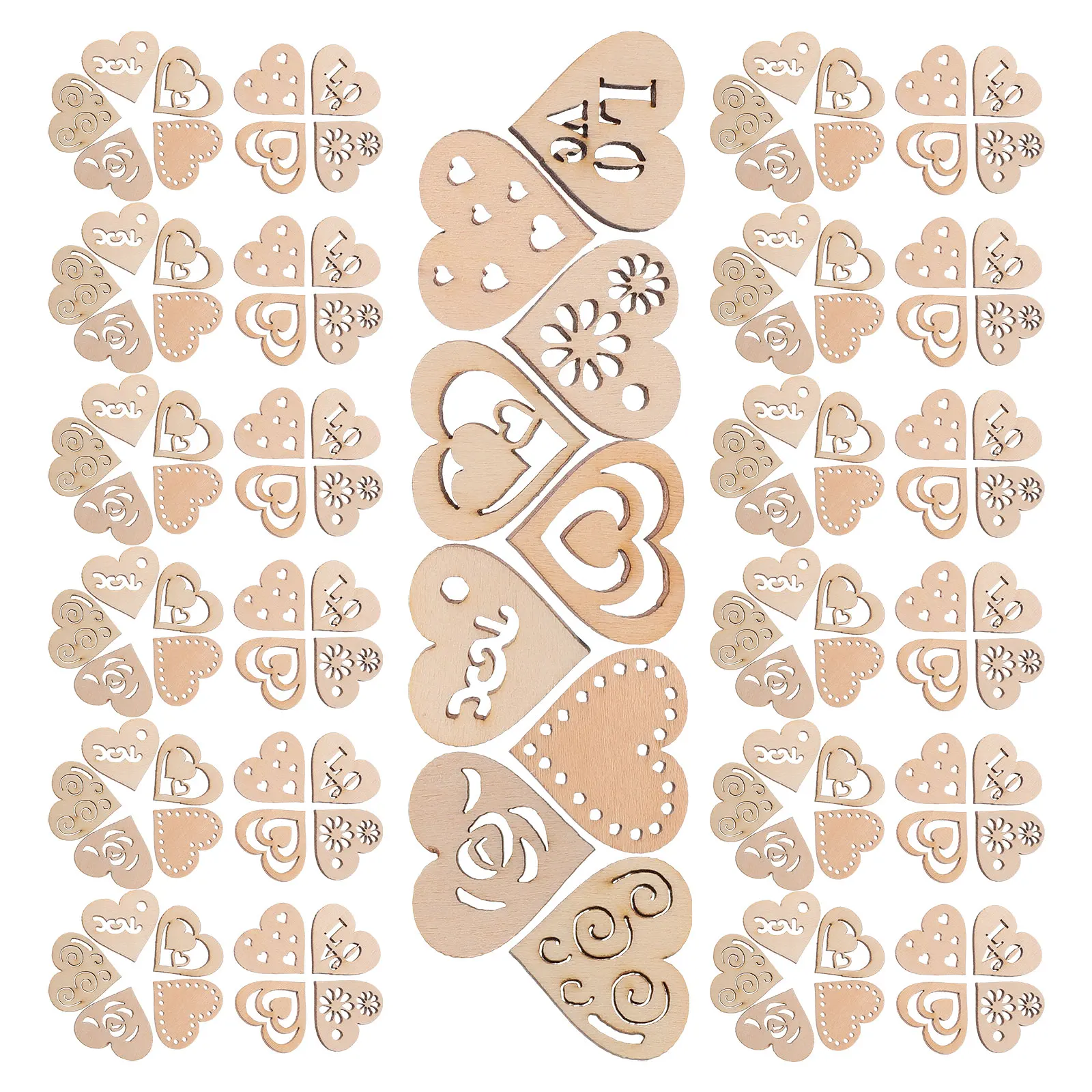 

Wooden Heart DIY Crafts Unfinished Wood Pieces Decor Unfinished Wood Chip Hearts Craft Supplies Wedding Party Gifts