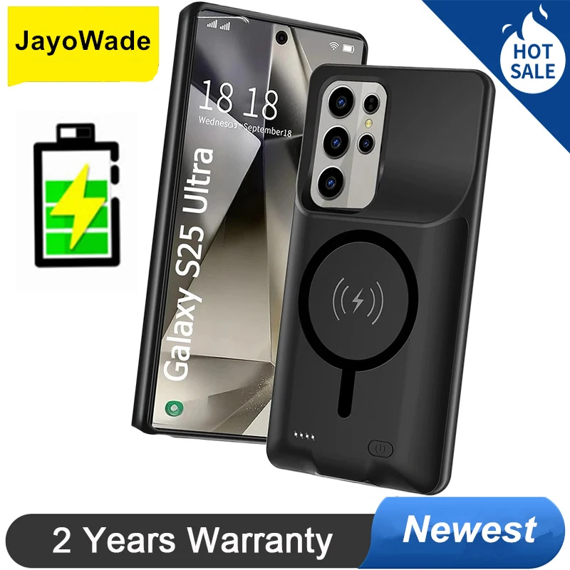 

Чехол для беспроводного зарядного устройства емкостью 10000 мАч для Samsung Galaxy S25 Ultra S24, чехол для зарядки Power Bank для Samsung S24 Plus S25Ultra