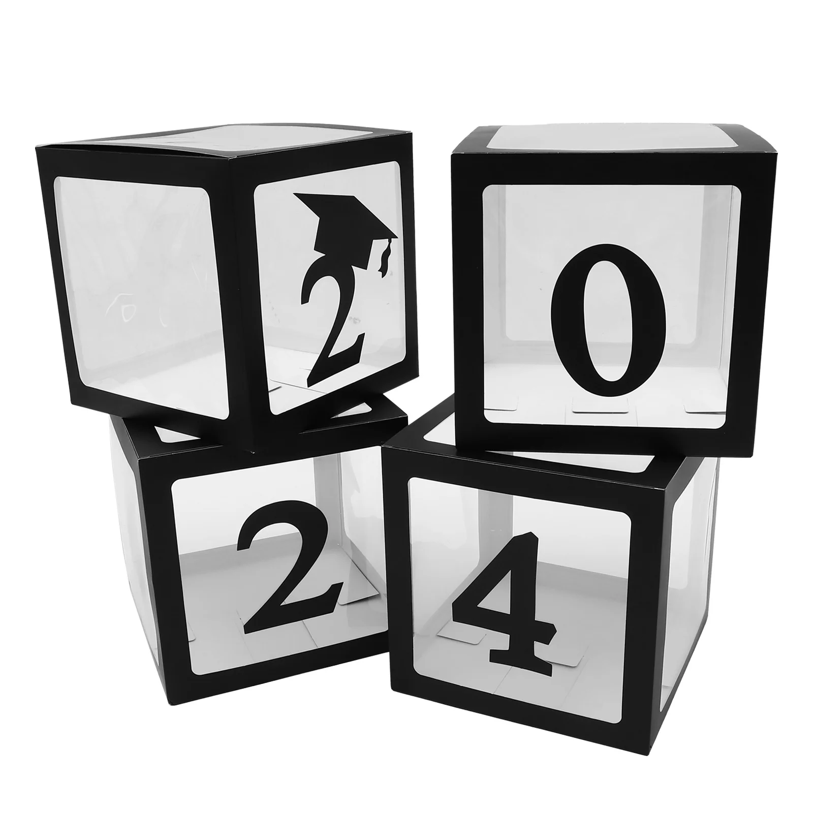 

1Set Graduation Balloon Box Photography Prop Paper PVC Material Lightweight Foldable Decor for Grad Party 2024 Balloon Display