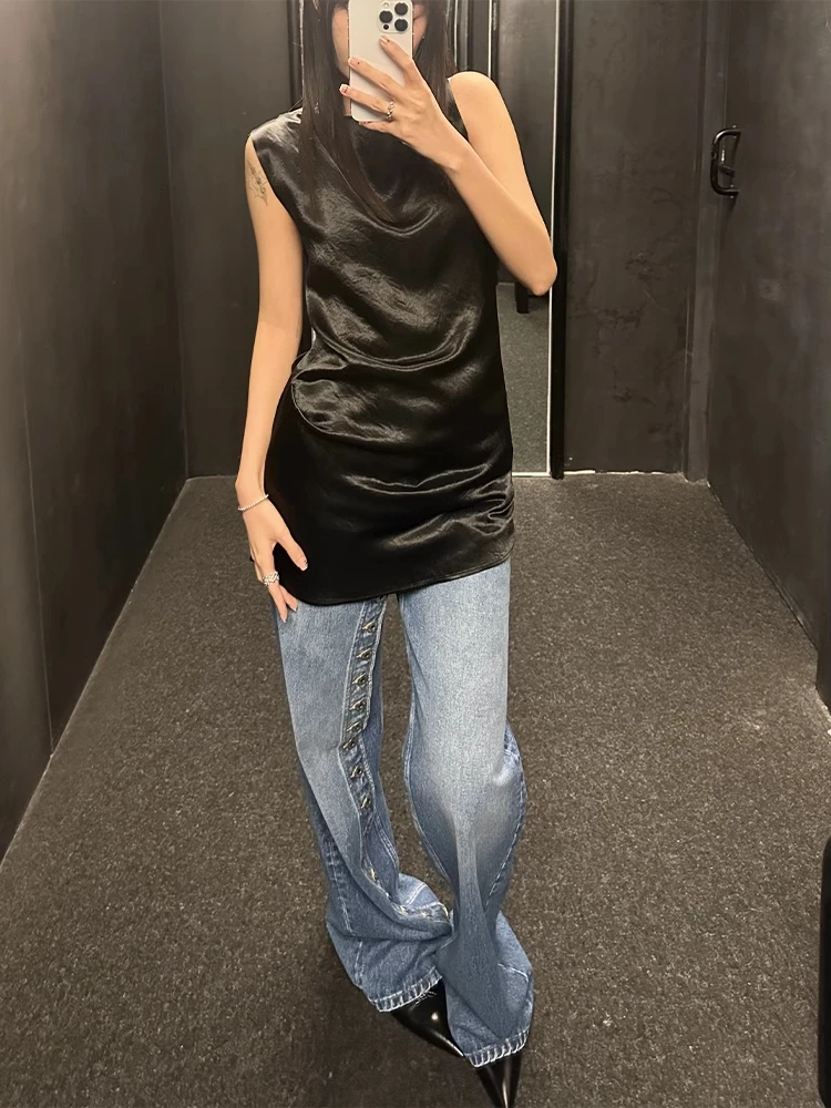 Jean Baggy Bleu Surdimensionné pour Femme, Pantalon Vintage en Denim, Style Japonais des Années 2000, Y2k, Harajuku, FjStreetwear