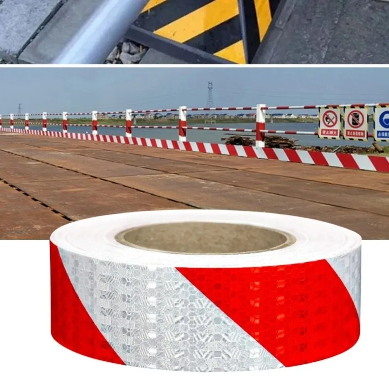 

2M Twill Reflective Material Left Right Red White Tapes Waterproof Self-Adhesive Reflectors Safety Conspicuity Stickers For Car