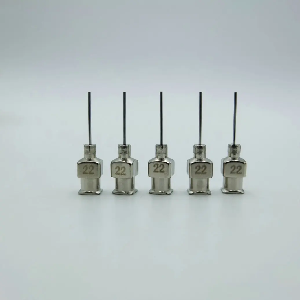

50PCS/LOT - Dispensing Needle 1/2" - 22 Gauge All Metal, Stainless Steel Blunt Tip Luer Lock