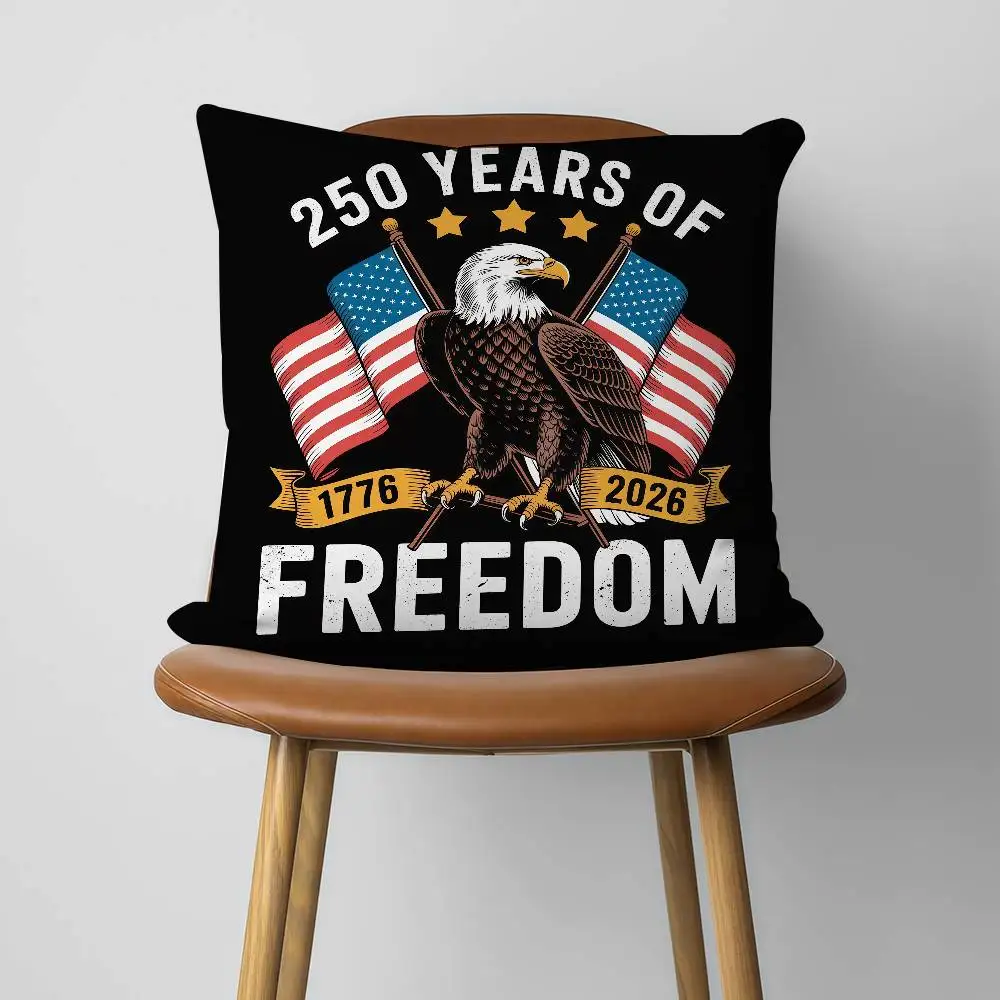 American Independence 250Th Anniversary 30x30cm 45x45cm Pillow Case Decor Protective Covers Comfortable Soft For Sofa Living Roo