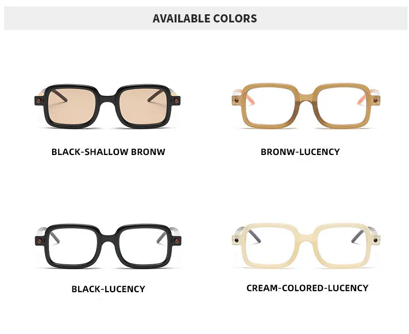 Neue modische quadratische Sonnenbrille für Damen und Herren, Vintage-Markendesigner, Punk-Sonnenbrille, klare Gläser, Spiegelbrille – Detail 3