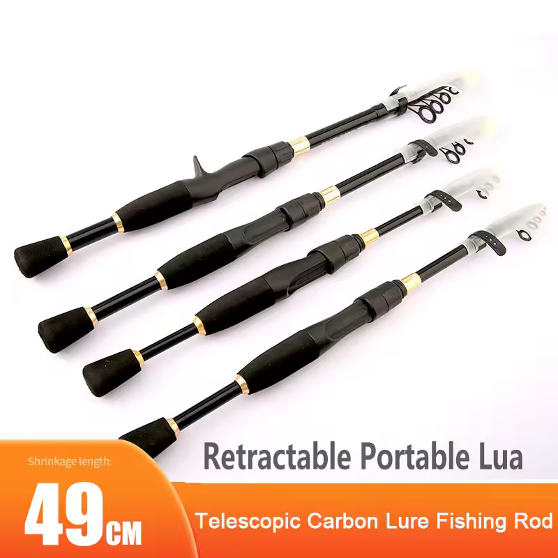 Carbon Lure Fishing Rod 1.6m 1.8m 2.1m 2.4m Ultralight Telescopic Spinning Casting Fishing Rod for Trout Bass Jigging 4-10lb