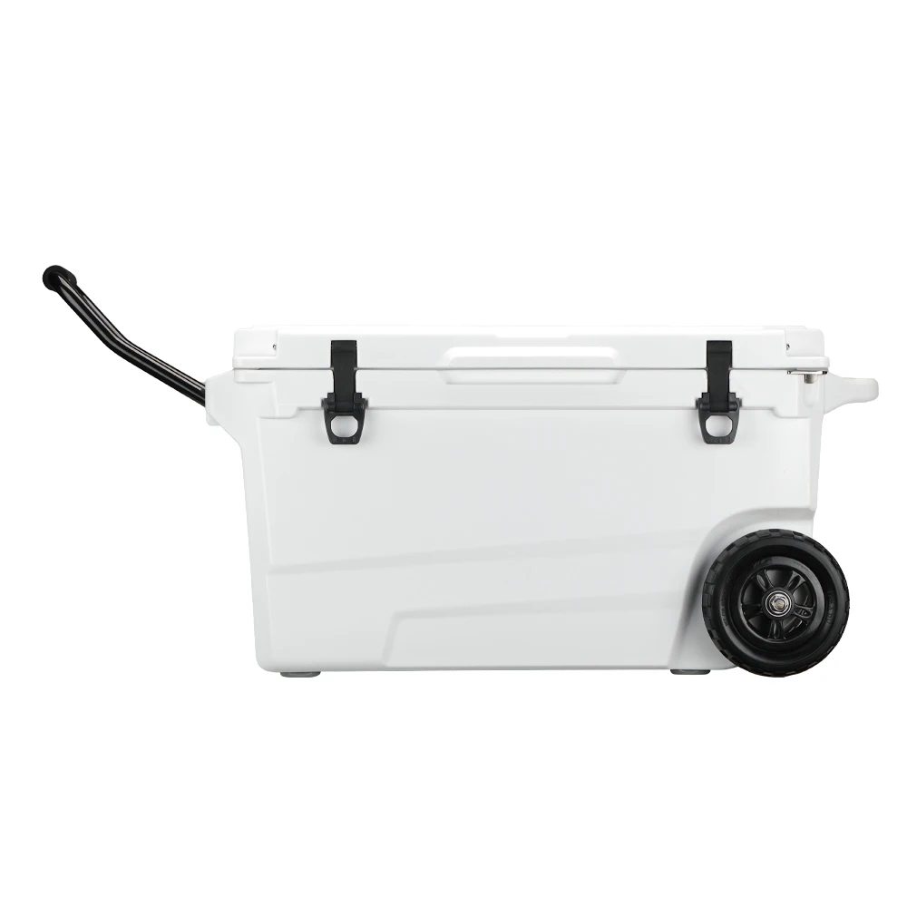 60L Rotomolded Ice Box LLDPE Rotomolded Cooler Box With Handle And Wheels