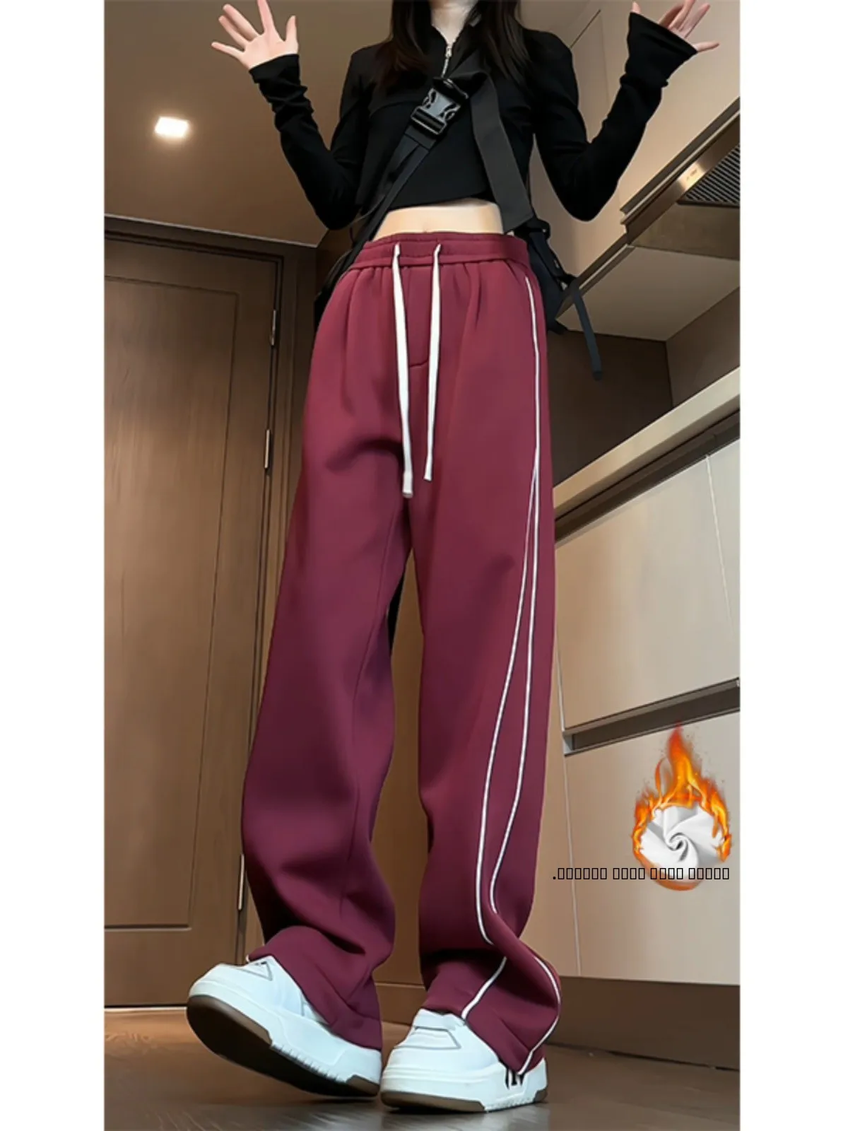 

Мужские брюки в стиле хип-хоп на подкладке Fce, осенне-зимние брюки с драпировкой в американском стиле, брюки с косой Sensation