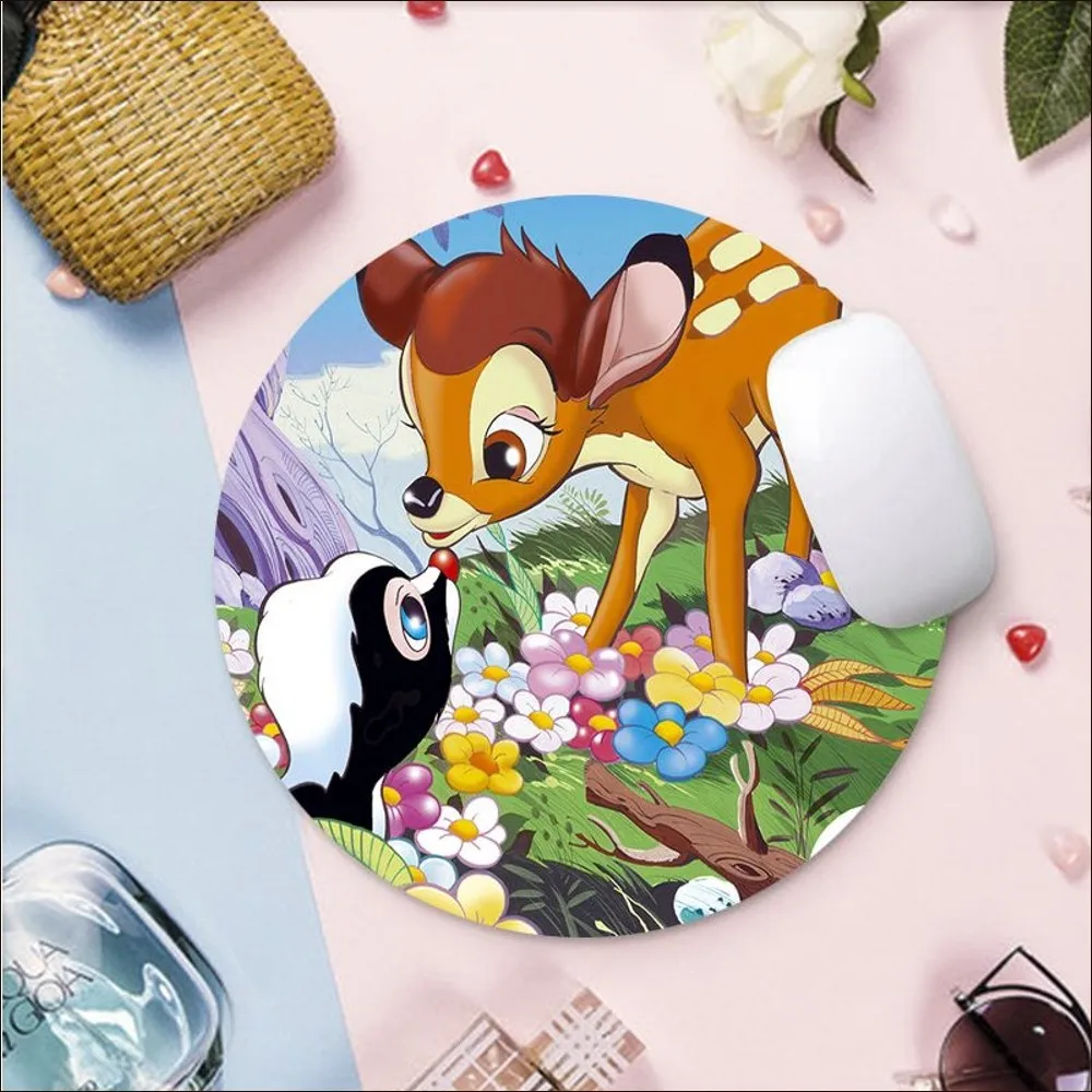 Disney Bambi Mousepad Small Round Speed Version Game Computer Keyboard Office Table Mat PC Laptop Mouse mat Desktop Mat