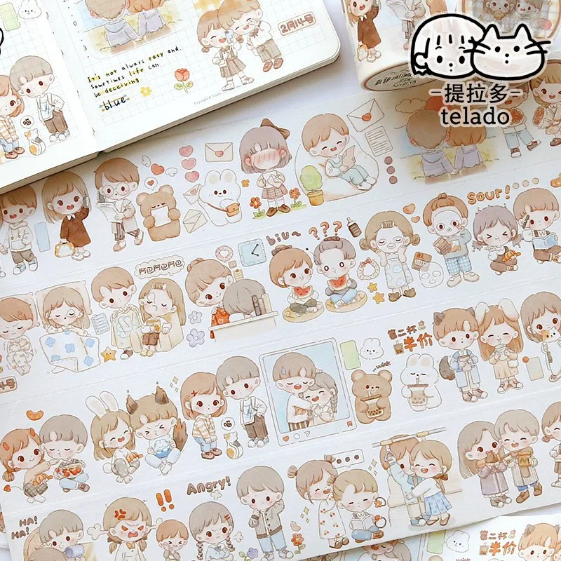 Kawaii Cartoon Girl Daily Life Collection Decorative Adhesive Tape Masking Washi Tape Diy Scrapbooking Sticker Label Stationery