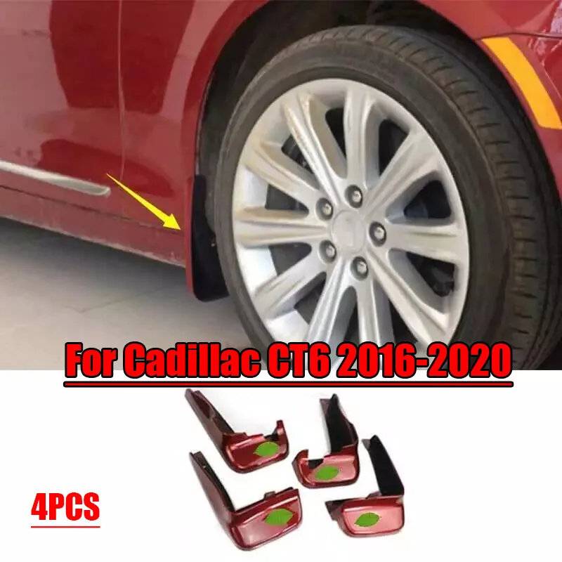 For Cadillac CT6 2016-2020 Paint Red Mud Flaps Splash Guards Fender Mudguards