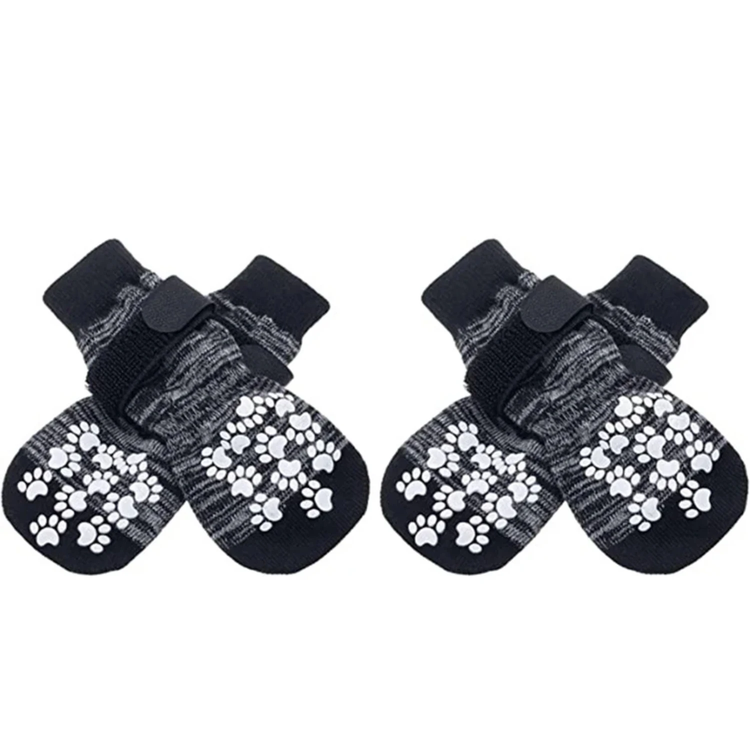 

4PCS Fashion Pet Socks Dog Socks Breathable Anti-Slip Foot Covers Dog Socks with Adjustable Strap Strong Grips Traction Control