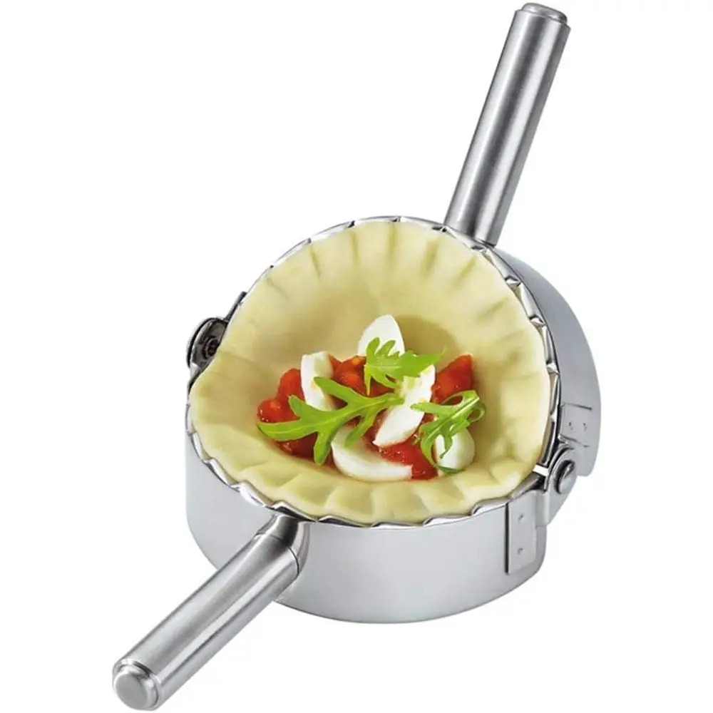 4 Inch Stainless Steel Ravioli Mold, Pierogi & Dumpling Maker with Pastry Dough Cutter - Kitchen Accessories