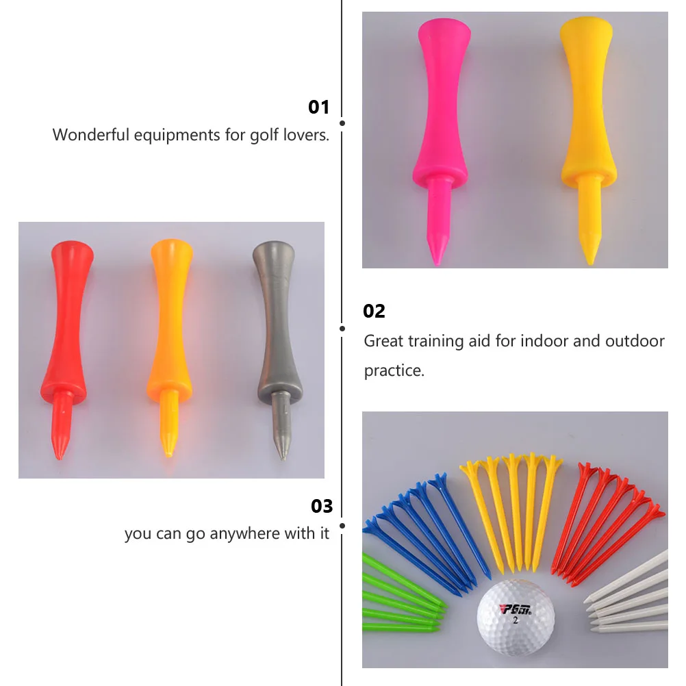 

20pcs Golf Reusable Eco Friendly Training Tool Compact Lightweight Plastic Tees Travel Accessories Equipment Practice