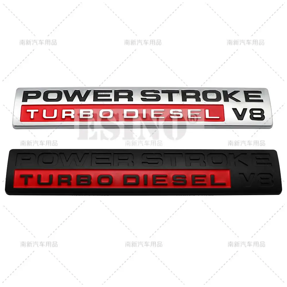 

Car Styling 3D Power Stroke Turbo Diesel V8 ABS Adhesive Emblem Rear Trunk Badge Fender Sticker Body Decal for Ford F150 F350