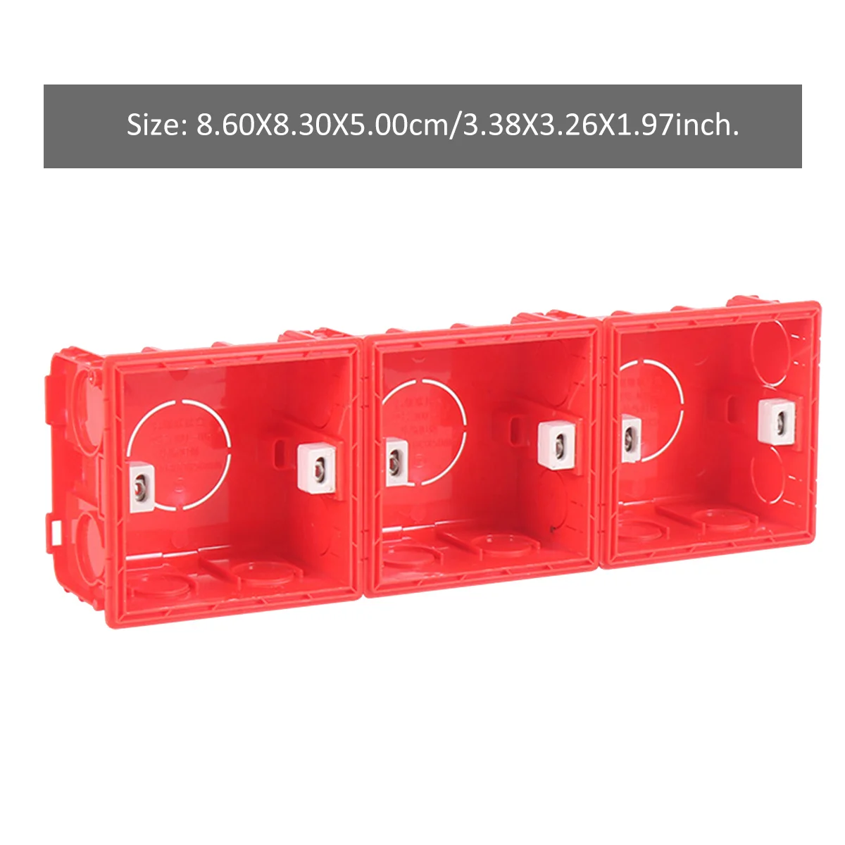 4pcs Concealed Switch Socket Durable Plastic Mount For Home Electrical Installation Red Wiring Box Concealed Box