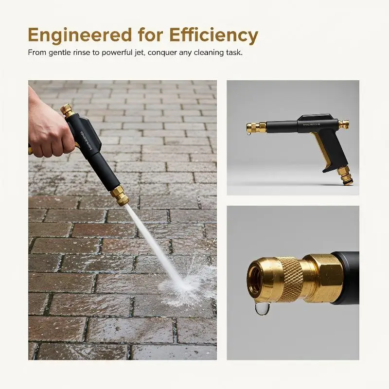 Power High Pressure Water Gun Ergonomic Design Anti-Leak Jet Sprayer for Garden Irrigation Car Washing Sidewalk Cleaning