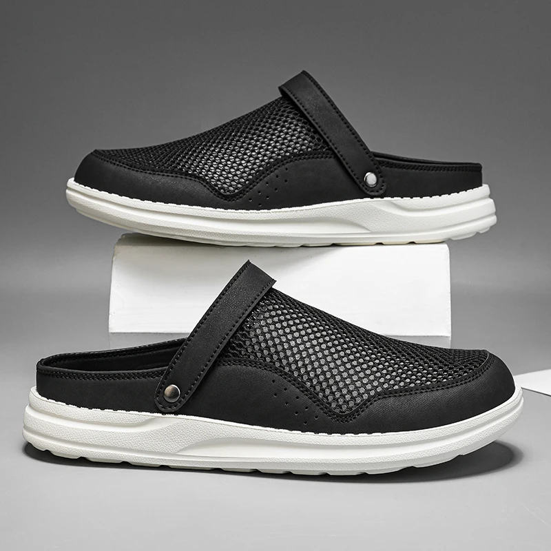 

Новые мужские тапочки высокого качества, домашние и уличные сандалии, пляжные дышащие сабо, шлепанцы, мужская повседневная обувь, сандалии, уличные тапочки