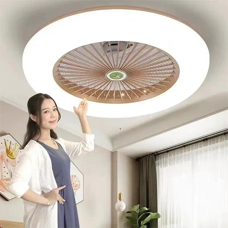 Ultra thin Ceiling Fan Lights Air Invisible Blades Ventilator Plafonnier Lighting Dimming Wind Speed Platfond Lamp Silent Blower