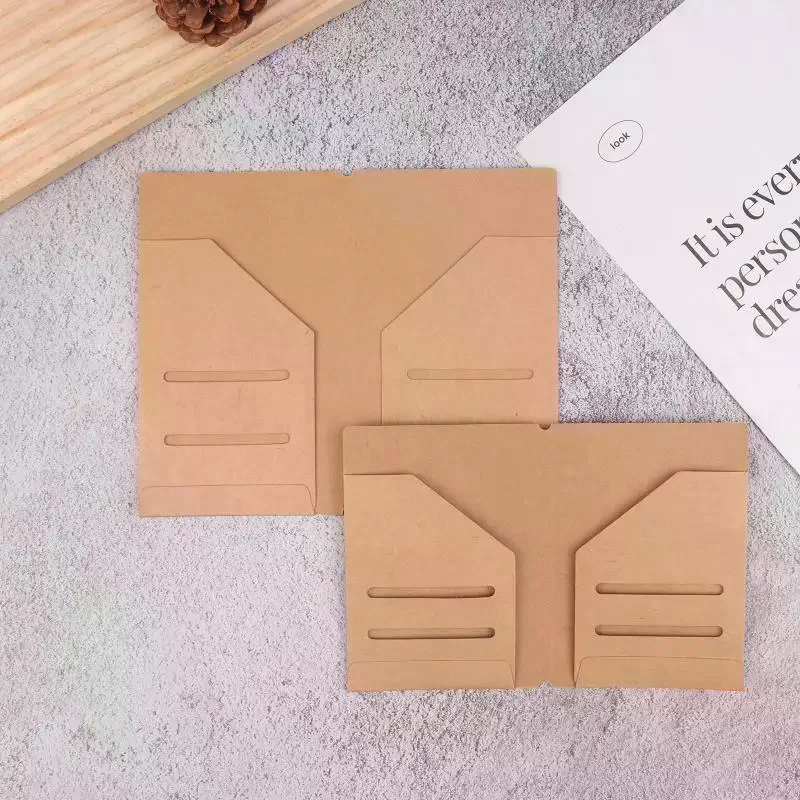 5Pcs Kraft Paper Pocker Business Card Holder Passport Style File Folder Office Business File Folders Letter Files Organizer