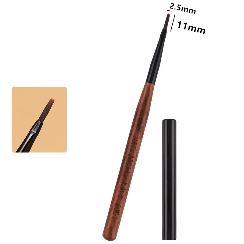 1/3PCS 샌달우드 핸들 브러쉬 아트 라이너 매니큐어 페인팅 브러쉬 UV 젤 익스텐션 빌더 드로잉 펜
