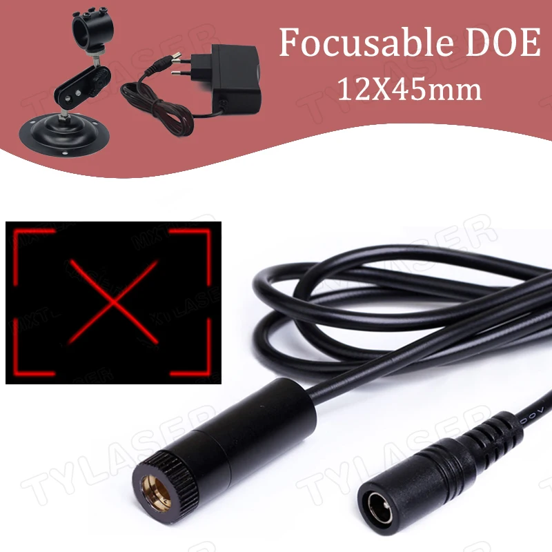 Red Viewfinder DOE Focusable Locator D12x45mm 635nm Laser Module 10mw 30mw 50mw 100mw 150mw 200mw for Wood Positioning Cutting