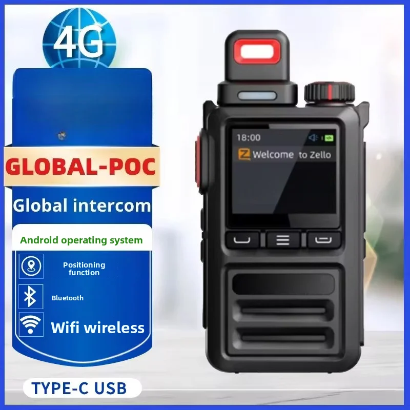 4G POC Network Walkie‑Talkie Handheld Waterproof Two‑Way Radio Bluetooth WiFi GPS Positioning For Outdoor Civil Communication