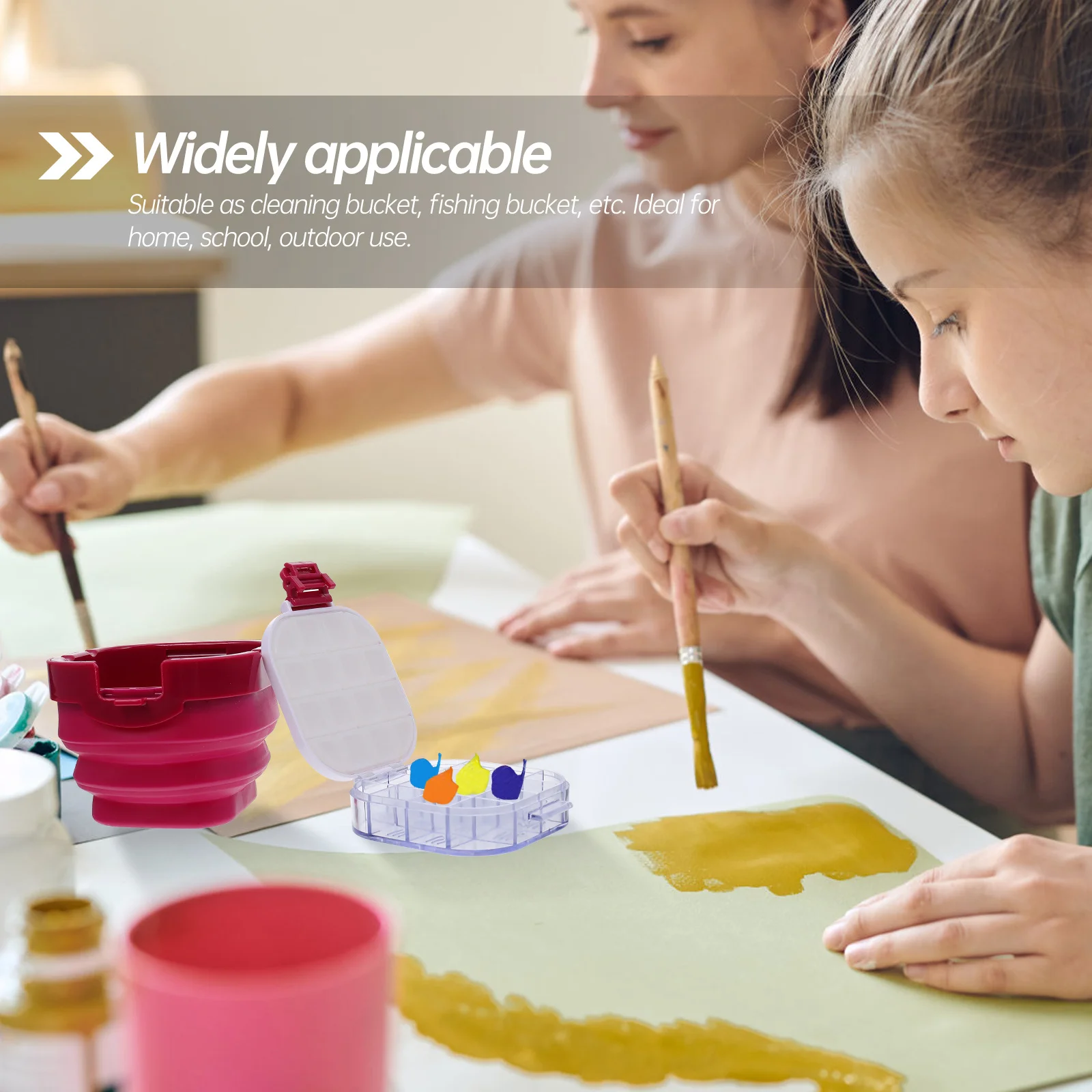 

Silicone PP Folding Portable Cleaning Bucket Multifunction Art Brush Washing Bucket Painting Pen Wash Barrel Water Storage