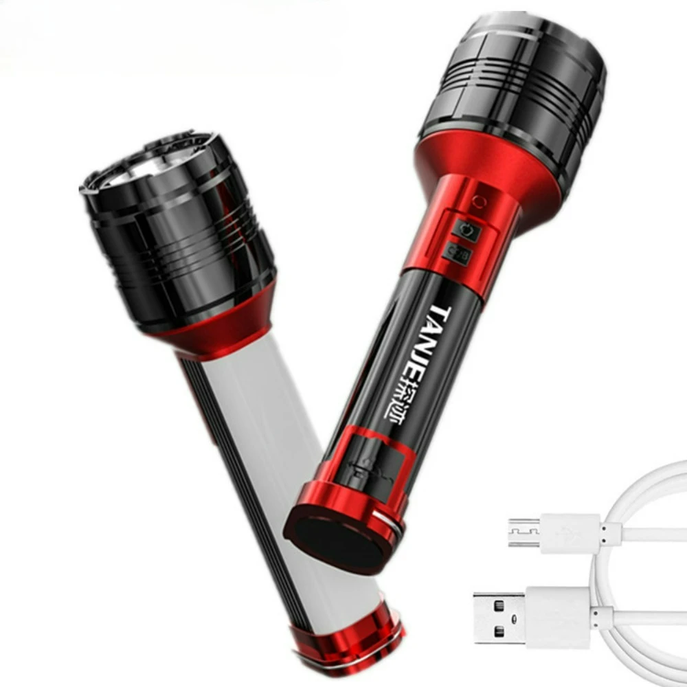 

Тактический USB перезаряжаемый светодиодный фонарик, супер яркий, многофункциональный, портативный, прочный, для домашнего и наружного использования