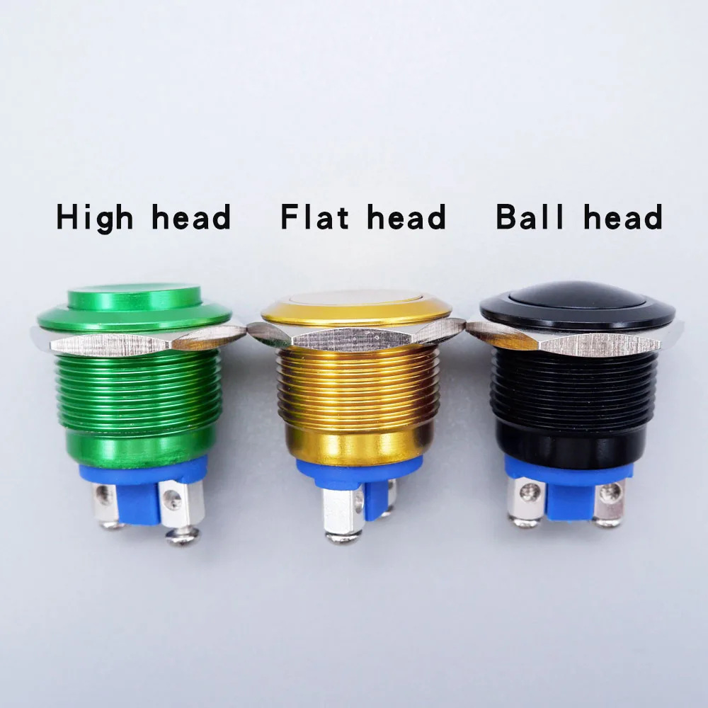 16mm 19mm 22mm Metal Push Button Switch Self Reset Momentary PC  Car Engine Red Blue Black Green Yellow Color NO Normal Open