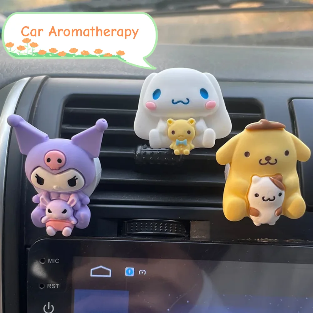 

Sanrio Kuromi Cinnamoroll автомобильное воздуховыпускное отверстие ароматное украшение Mymelody Pompompurin Pochacco Kawaii автомобильное украшение для ароматерапии