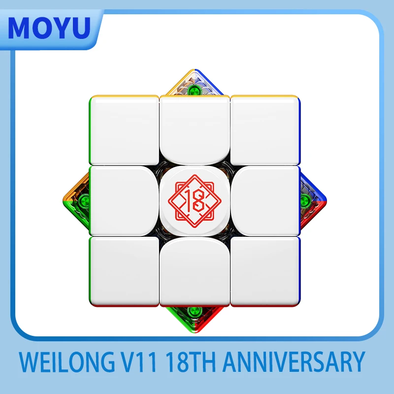 

[JudyCube] Moyu Weilong V11 18-летие издание 3X3 Magnetic Magic Cube Fidget Toys Weilong V11 AI 18th Cubo Magico
