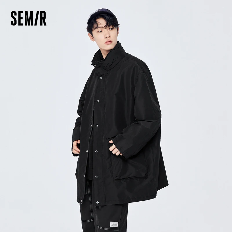 

Semir 2023 Men Jacket Oversized St-up Collar Jacket Autumn New Letter Printing Top Fashion Jacket for Men