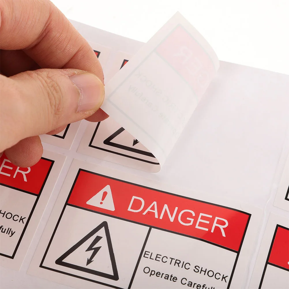 5 個の感電危険標識油紙粘着ラベル電気パネル高電圧警告産業安全使用