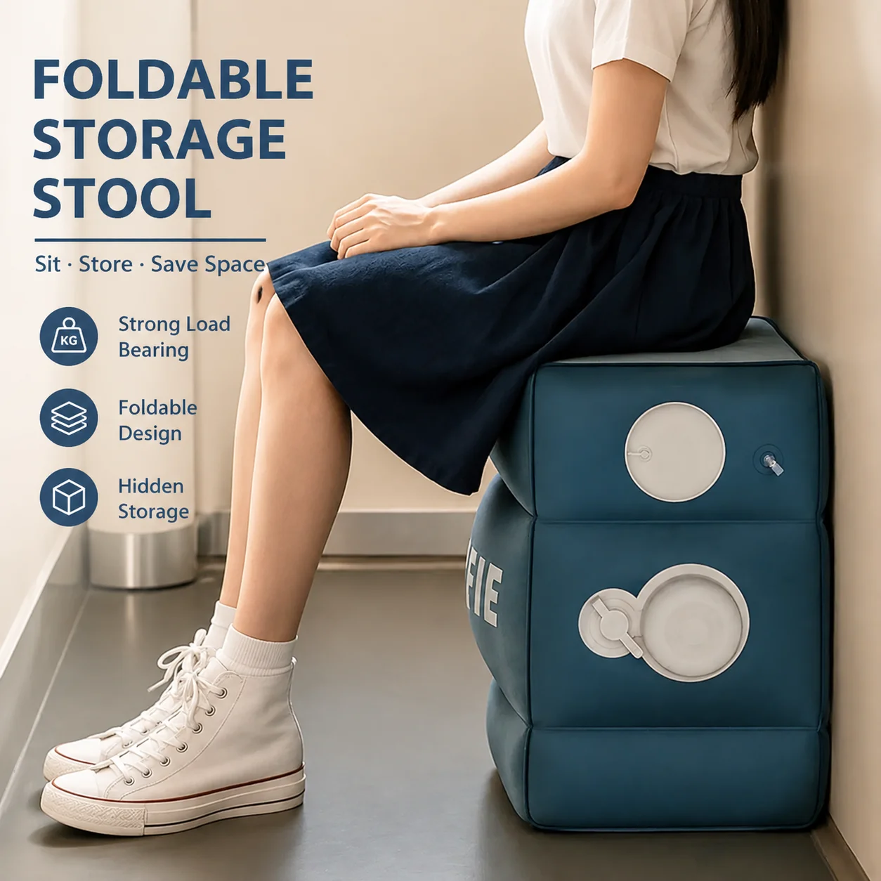 1PC Inflatable Foot Rest Mat Adjustable 3 Layers Height Sleep Flights Leg Rest Pillow for Airplane Train Office