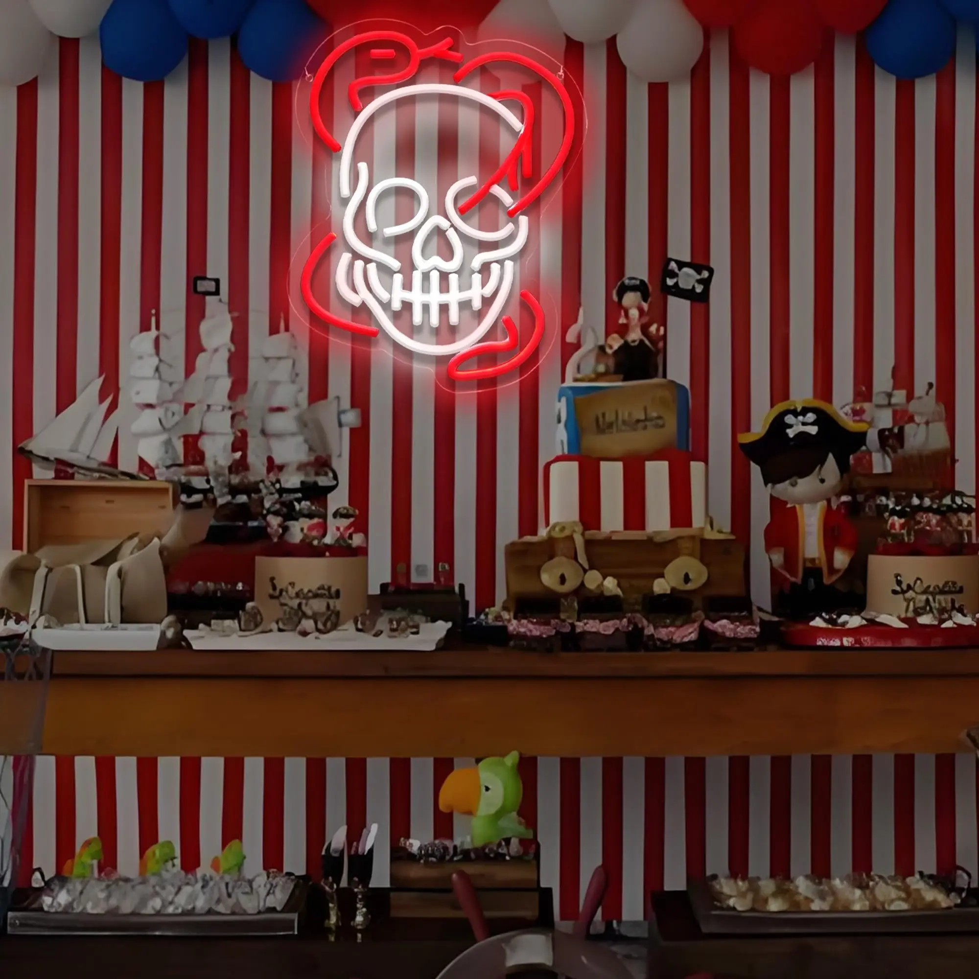 Halloween Skull and Snake Neon Sign Dimmable LED Light Wall Decor for Game Room Men's Study Room Party Gift for Kids