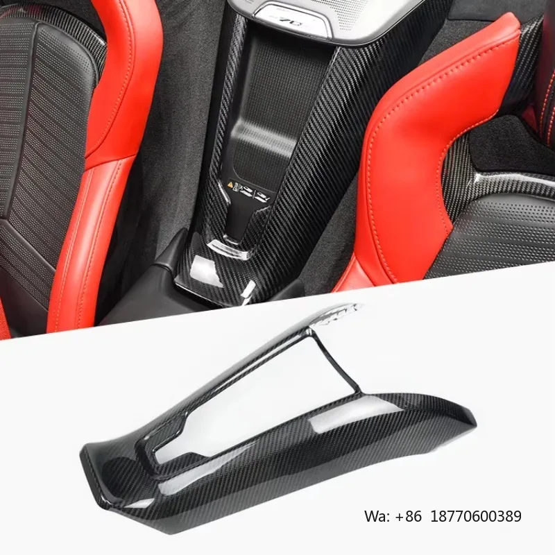 

Shasha Carbon Fiber Real Central Control Charging Cover Interior Accessories Frame for Chevrolet Corvette C8 2020 2021 2023