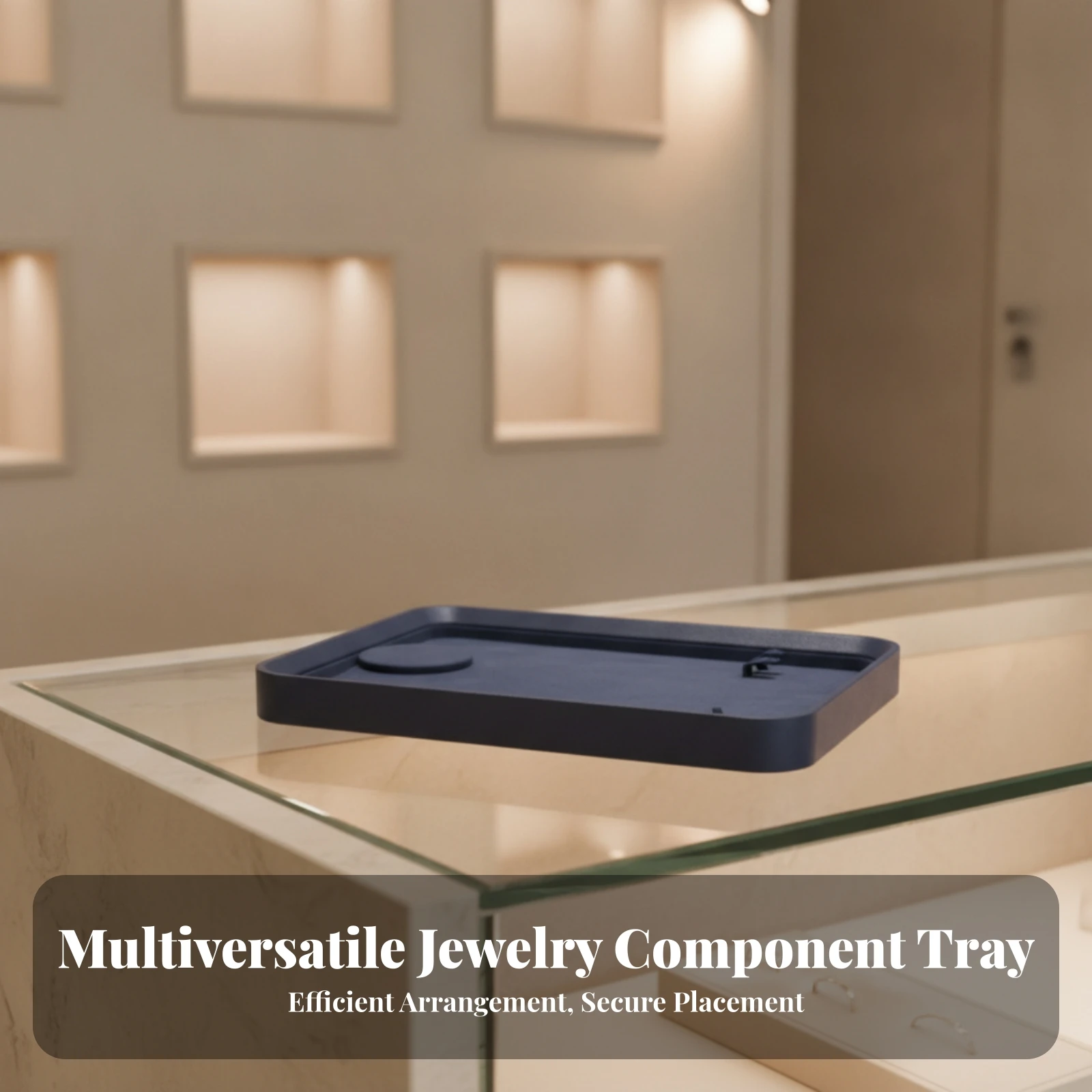 Jewelry Display Tray Soft Jewelry Tray with Slots Accessory Display Board Rectangular Safeguarding for Jewelers, Showcases
