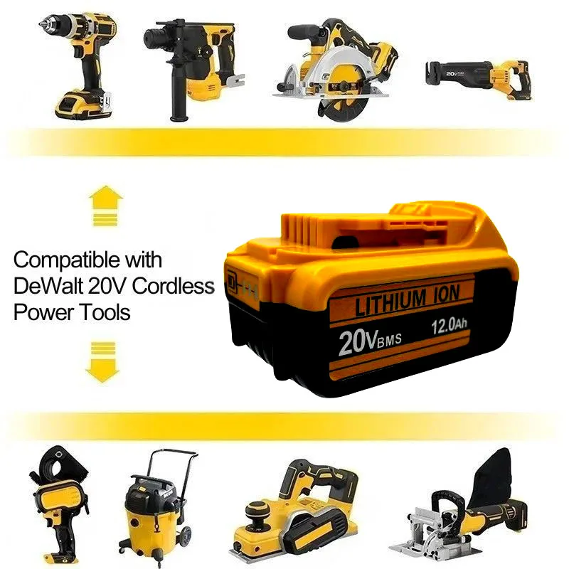 Pro DEWALT 60V maximálně 20V maximálně, 6,0AH/9,0AH lithium-iontová baterie, vhodná pro DCB205, DCB206 DCB200 DCB204, DCB609, DCB184 - náhled 5