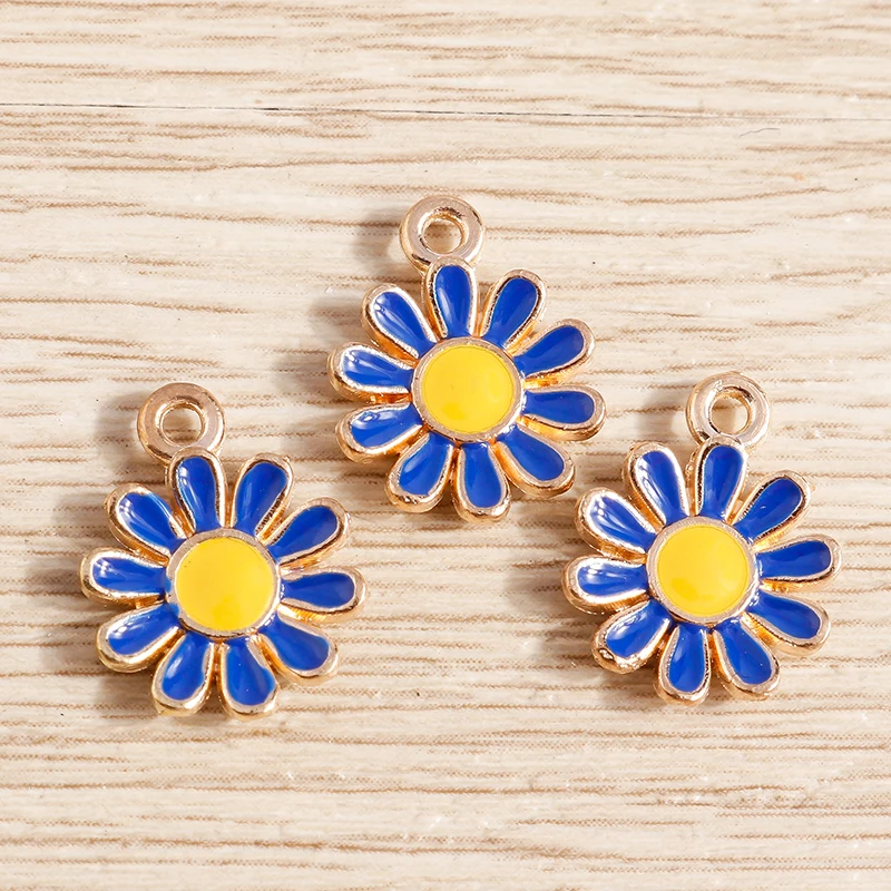 10 Stück Modische Bunte Emaille-Blumenanhänger für Schmuckherstellung, Ohrringe, Halsketten, Armbänder, DIY-Bastelzubehör – Detail 29
