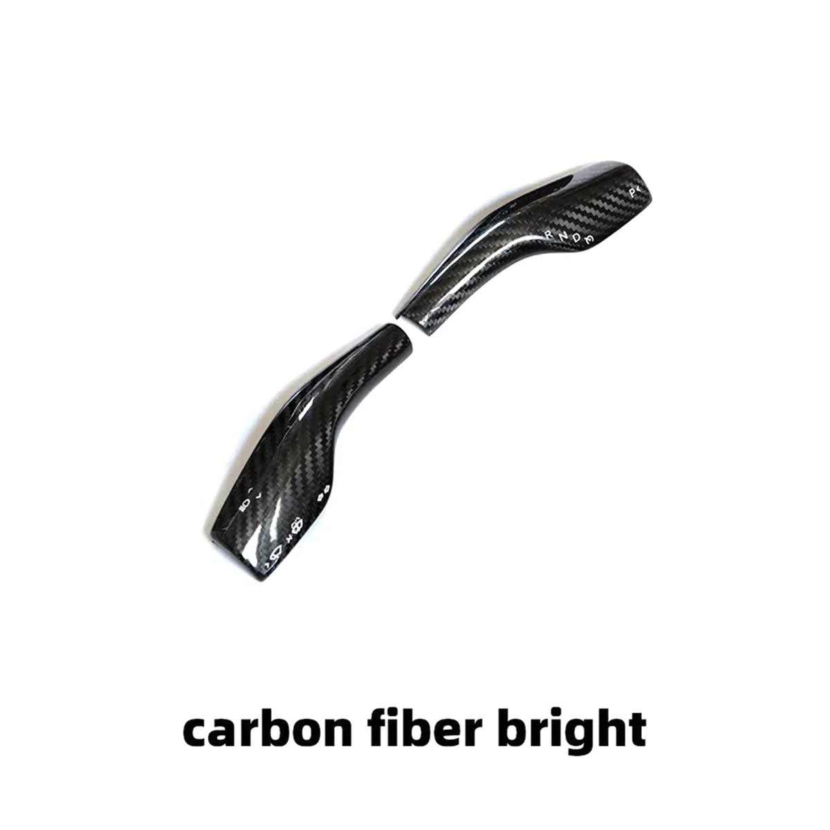 Column Shift Cover Real Carbon Fiber Bright Steering Wheel Wiper Lever Trim for Tesla Model-3/Y