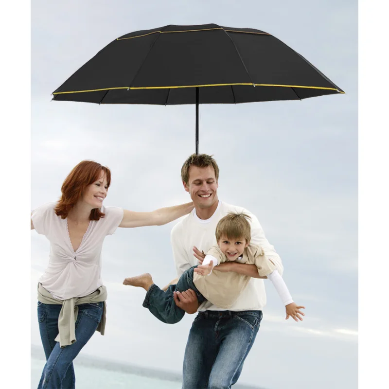 130cm Big Top Quality Umbrella Men Rain Woman Windproof Large Paraguas Male Women Sun 3 Floding Big Umbrella Outdoor Parapluie