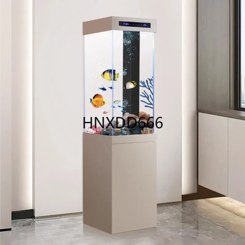 

Household landscaping ultra-white glass vertical square ecological bottom filter aquarium