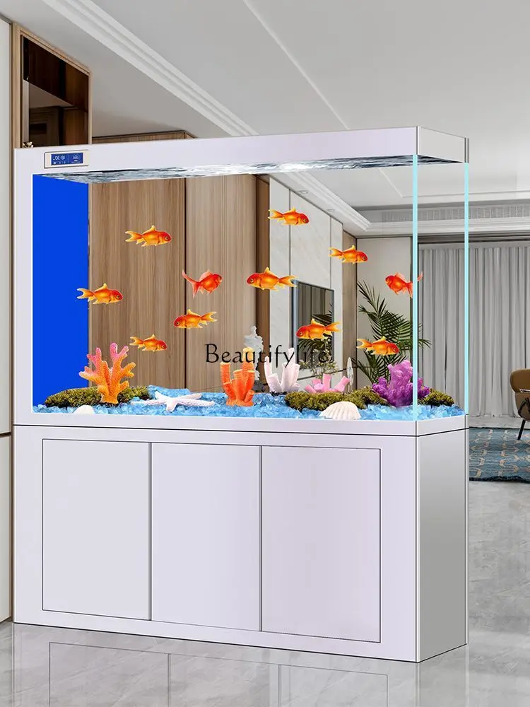 

Entrance 24 screen fish tank living room home office fish tank floor integrated ultra-white partition dragon tank landscape