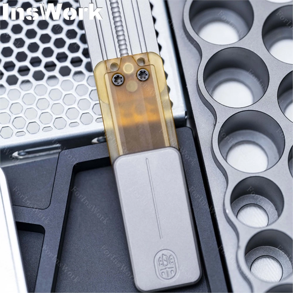 YOLO STUDIO Ultra-intensive Titanium PEI Centerboard Push Slider Slider Fidget Metal Slider Fidget Cool Gadgets Technology